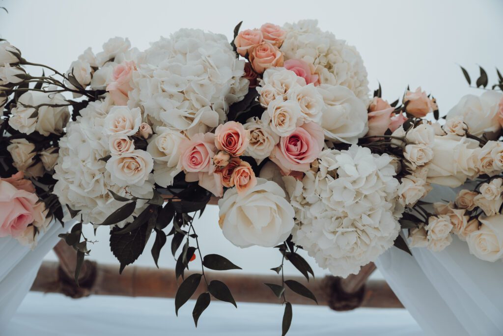 Wedding arbor florals